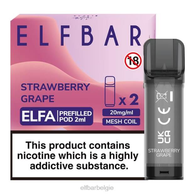 elfbar elfa voorgevulde capsule - 2 ml - 20 mg (2 stuks) aardbei druif FH0H130