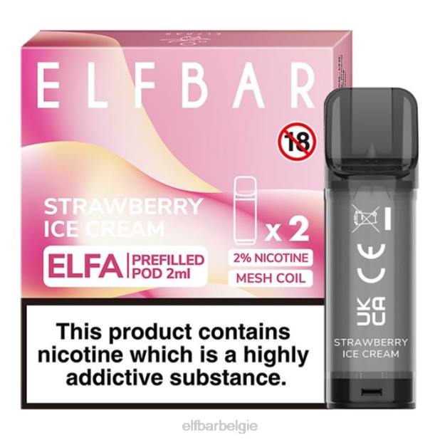 elfbar elfa voorgevulde capsule - 2 ml - 20 mg (2 stuks) aardbeienijs FH0H115