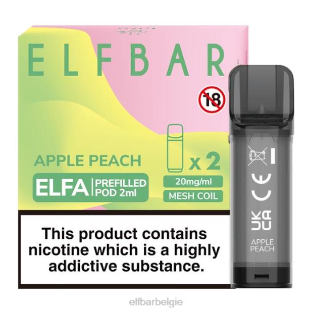 elfbar elfa voorgevulde capsule - 2 ml - 20 mg (2 stuks) appel perzik FH0H116