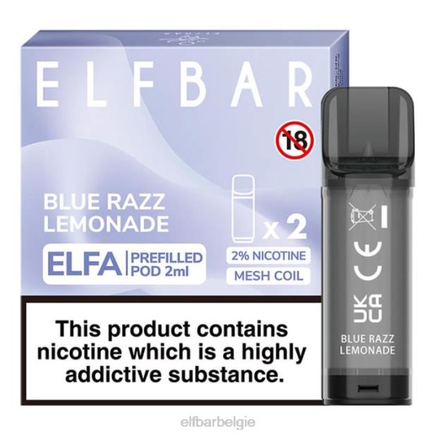 elfbar elfa voorgevulde capsule - 2 ml - 20 mg (2 stuks) blauwe razz-limonade FH0H119