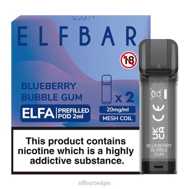 elfbar elfa voorgevulde capsule - 2 ml - 20 mg (2 stuks) bosbessen kauwgom FH0H126