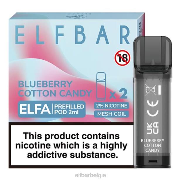 elfbar elfa voorgevulde capsule - 2 ml - 20 mg (2 stuks) bosbessen suikerspin FH0H124