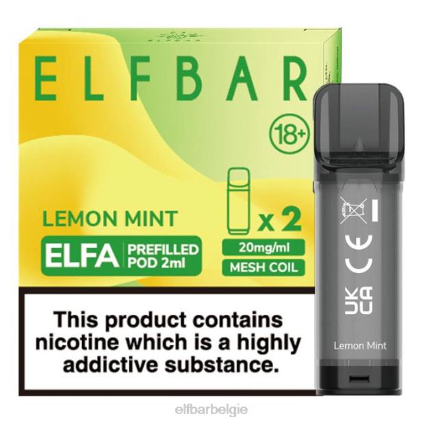 elfbar elfa voorgevulde capsule - 2 ml - 20 mg (2 stuks) citroen munt FH0H110