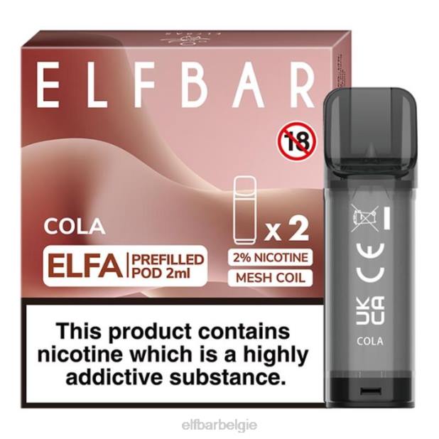 elfbar elfa voorgevulde capsule - 2 ml - 20 mg (2 stuks) cola FH0H109